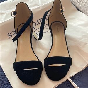 Black Suede GIRLS Sandals